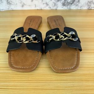 CALL IT SPRING Kiaraa Chain Strap Sandal (Women) Size 7 ( Black )